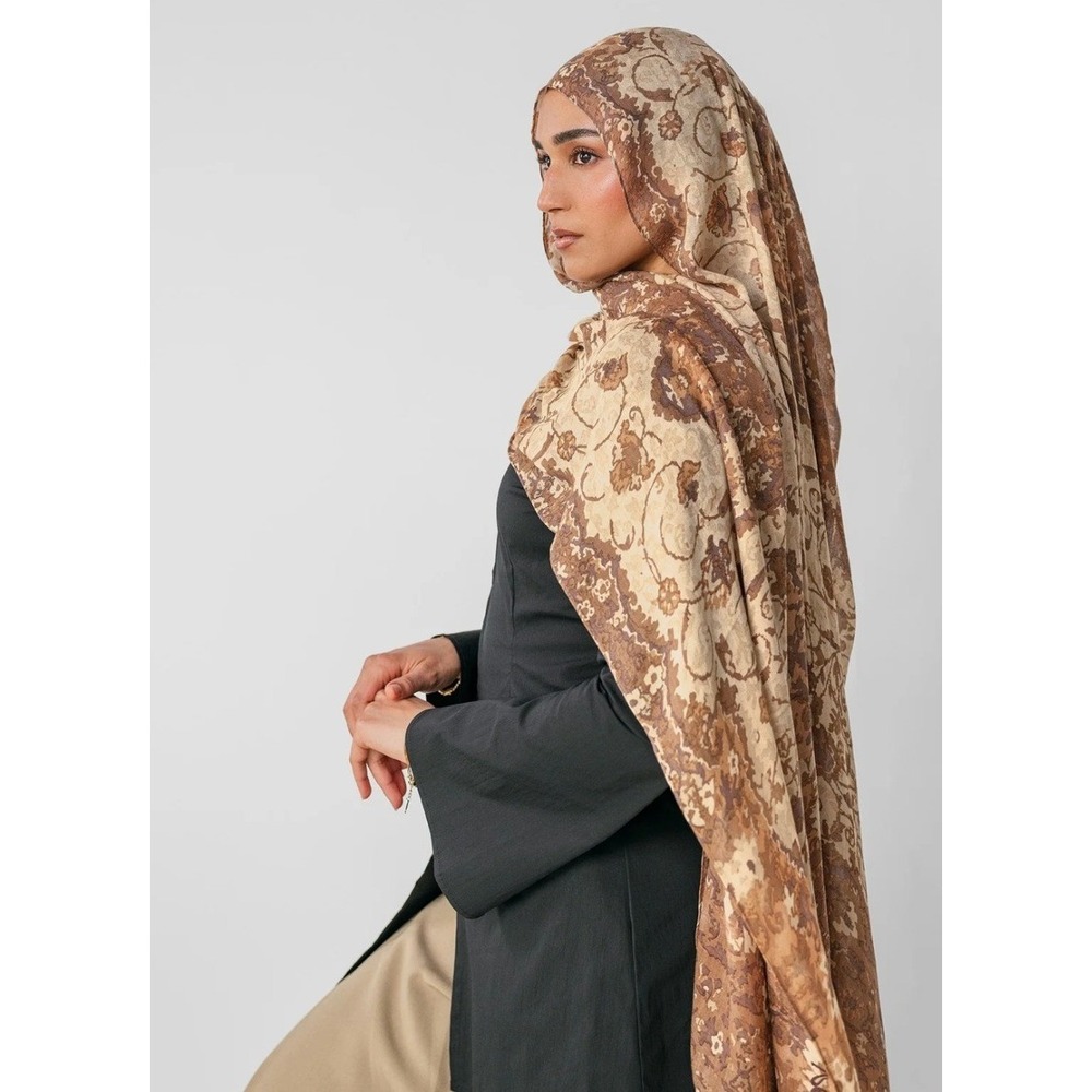 Vela Scarves Ivory Tapestry Mini 21X64 Modal Hijab NWT